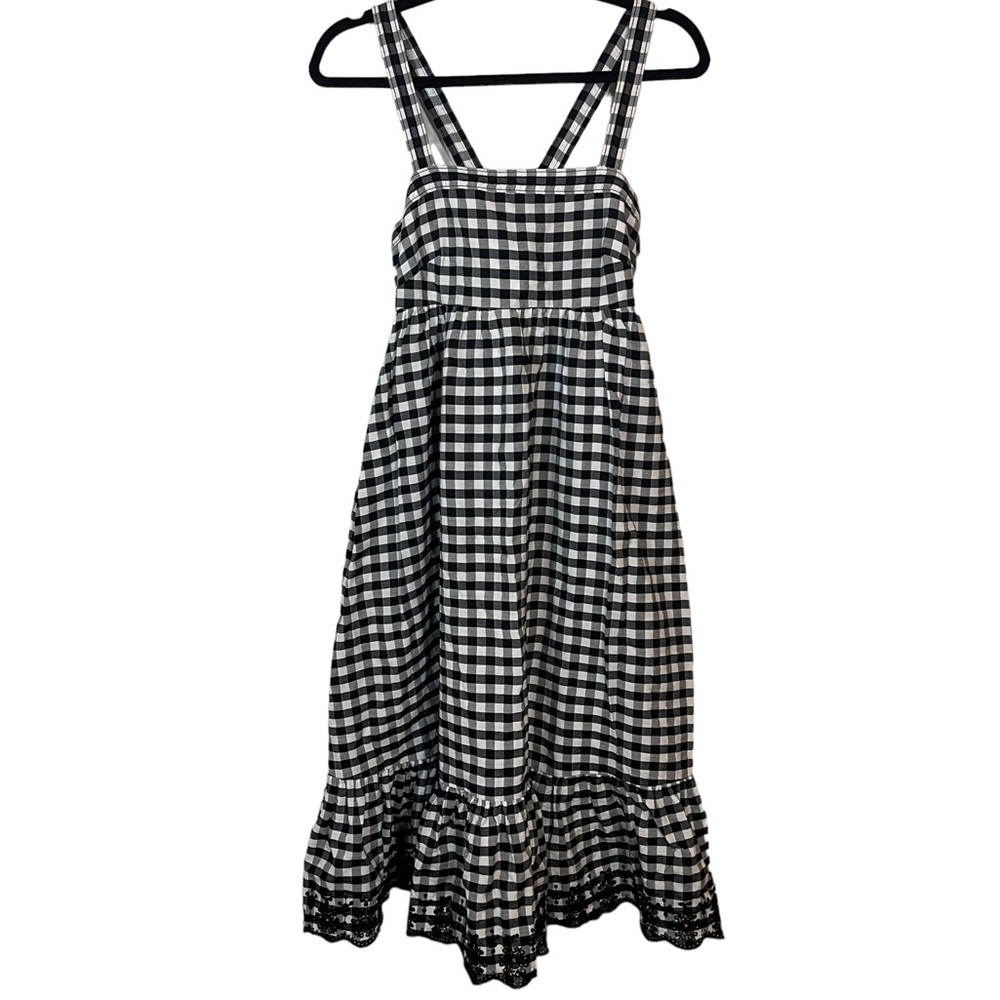 J Crew Black & White Gingham Dress Size 2